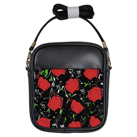 Red roses Girls Sling Bags from ArtsNow.com Front