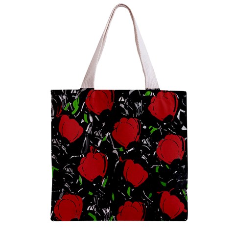 Red roses Zipper Grocery Tote Bag from ArtsNow.com Front