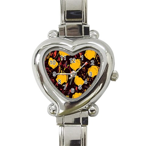 Yellow roses  Heart Italian Charm Watch from ArtsNow.com Front