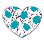 Cyan roses Heart Mousepads