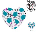 Cyan roses Multi-purpose Cards (Heart) 