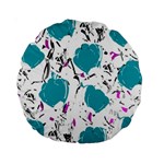 Cyan roses Standard 15  Premium Round Cushions