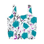 Cyan roses Full Print Recycle Bags (M) 