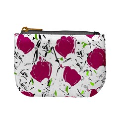 Magenta roses Mini Coin Purses from ArtsNow.com Front