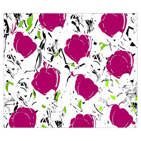 Magenta roses Zipper Large Tote Bag from ArtsNow.com Front
