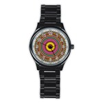 Ornament Mandala Stainless Steel Round Watch