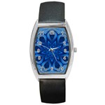 Blue Blossom Mandala Barrel Style Metal Watch