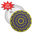 Yellow Blue Gold Mandala 2.25  Buttons (100 pack) 