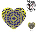 Yellow Blue Gold Mandala Playing Cards 54 (Heart) 