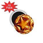 Elegant Gold Copper Shiny Elegant Christmas Star 1.75  Magnets (10 pack) 