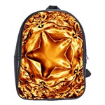 Elegant Gold Copper Shiny Elegant Christmas Star School Bags (XL) 