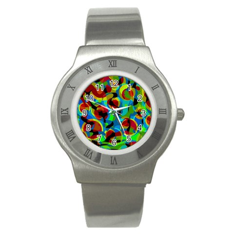 Colorful Smoothie  Stainless Steel Watch from ArtsNow.com Front