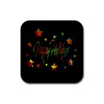 Happy holidays Rubber Coaster (Square) 