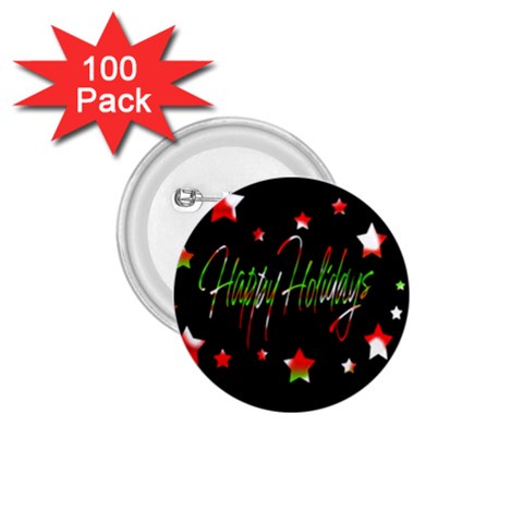 Happy Holidays 2  1.75  Buttons (100 pack)  from ArtsNow.com Front