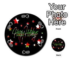 Happy Holidays 2  Playing Cards 54 (Round)  from ArtsNow.com Front - Spade8