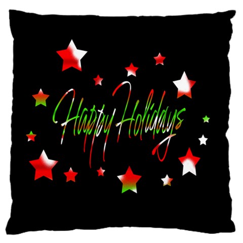 Happy Holidays 2  Large Flano Cushion Case (Two Sides) from ArtsNow.com Front