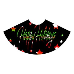 Happy Holidays 2  Midi Sleeveless Dress from ArtsNow.com Skirt Front