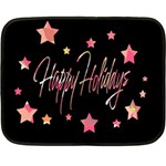 Happy Holidays 3 Double Sided Fleece Blanket (Mini) 