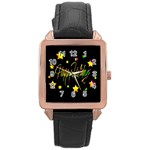Happy Holidays 4 Rose Gold Leather Watch 