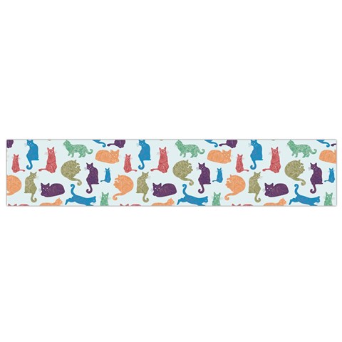 Blue Colorful Cats Silhouettes Pattern Flano Scarf (Small) from ArtsNow.com Front