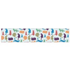 Blue Colorful Cats Silhouettes Pattern Flano Scarf (Small) from ArtsNow.com Front