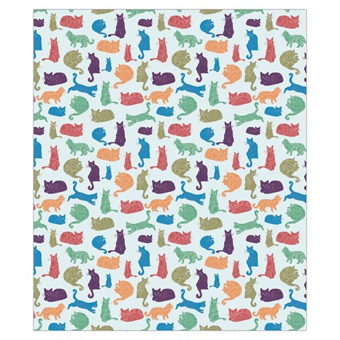 Blue Colorful Cats Silhouettes Pattern Drawstring Pouches (XS)  from ArtsNow.com Front