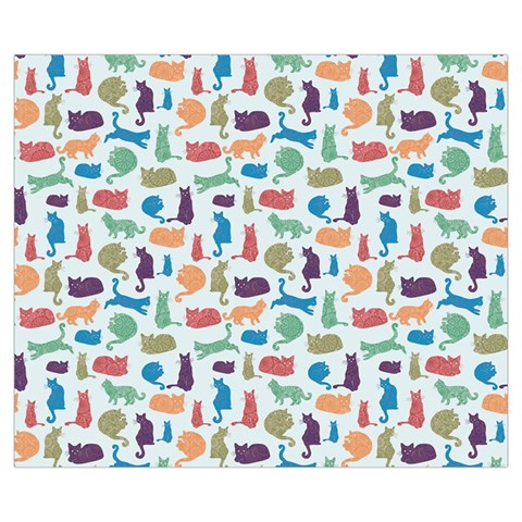 Blue Colorful Cats Silhouettes Pattern Medium Zipper Tote Bag from ArtsNow.com Front