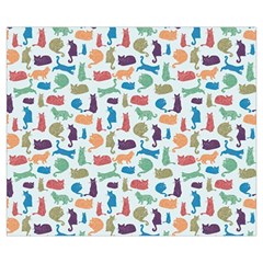 Blue Colorful Cats Silhouettes Pattern Medium Zipper Tote Bag from ArtsNow.com Front