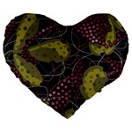 Abstract garden Large 19  Premium Heart Shape Cushions