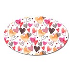 Colorful Cute Hearts Pattern Oval Magnet