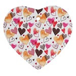 Colorful Cute Hearts Pattern Heart Ornament (2 Sides)