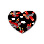 Playful airplanes  Rubber Coaster (Heart) 
