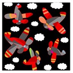 Playful airplanes  Large Satin Scarf (Square)