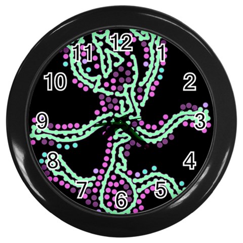 Playful dots Wall Clocks (Black) from ArtsNow.com Front