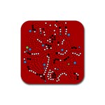 Red fantasy Rubber Coaster (Square) 