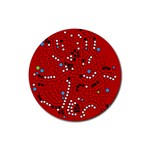 Red fantasy Rubber Round Coaster (4 pack) 