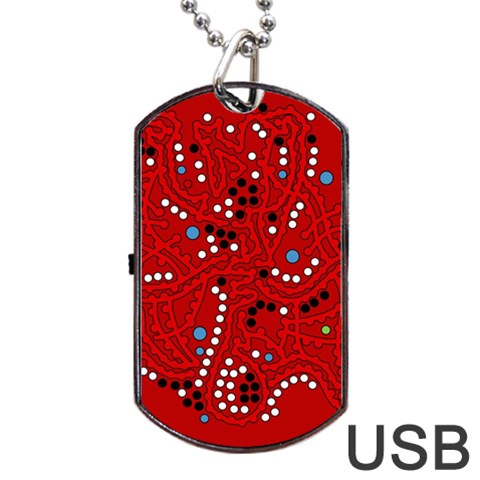 Red fantasy Dog Tag USB Flash (Two Sides)  from ArtsNow.com Front