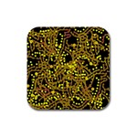 Yellow emotions Rubber Square Coaster (4 pack) 
