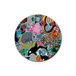 Alphabet Patterns Rubber Coaster (Round) 