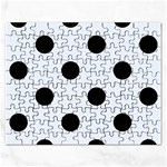 Polka Dots - Black on Pastel Blue Jigsaw Puzzle (Rectangular)