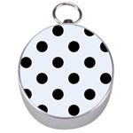 Polka Dots - Black on Pastel Blue Silver Compass