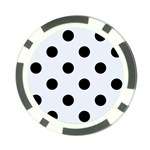 Polka Dots - Black on Pastel Blue Poker Chip Card Guard
