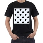 Polka Dots - Black on Pastel Blue Men s T-Shirt (Black)