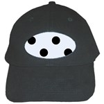 Polka Dots - Black on Pastel Blue Black Cap