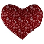 Christmas Day Large 19  Premium Flano Heart Shape Cushions