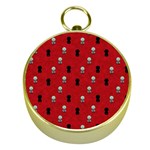 Cute Zombie Pattern Gold Compasses