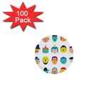 Face People Man Girl Male Female Young Old Kit 1  Mini Buttons (100 pack) 