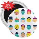 Face People Man Girl Male Female Young Old Kit 3  Magnets (100 pack)