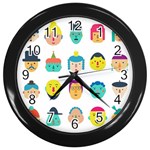 Face People Man Girl Male Female Young Old Kit Wall Clocks (Black)