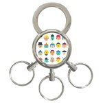 Face People Man Girl Male Female Young Old Kit 3-Ring Key Chains